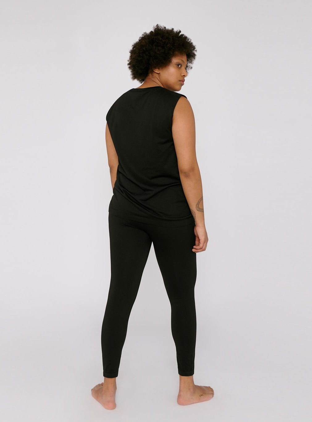 Legging noir en nylon recyclé - black