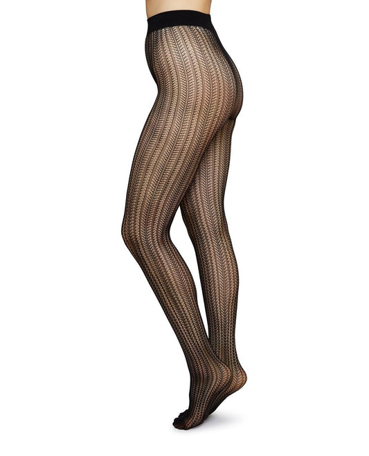 Collants à motifs recyclés | noir "Selma"