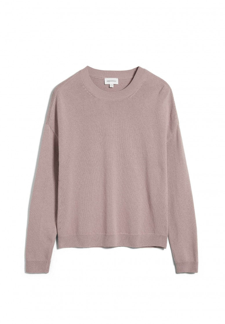 Pull rose à col rond en coton bio - SENAA