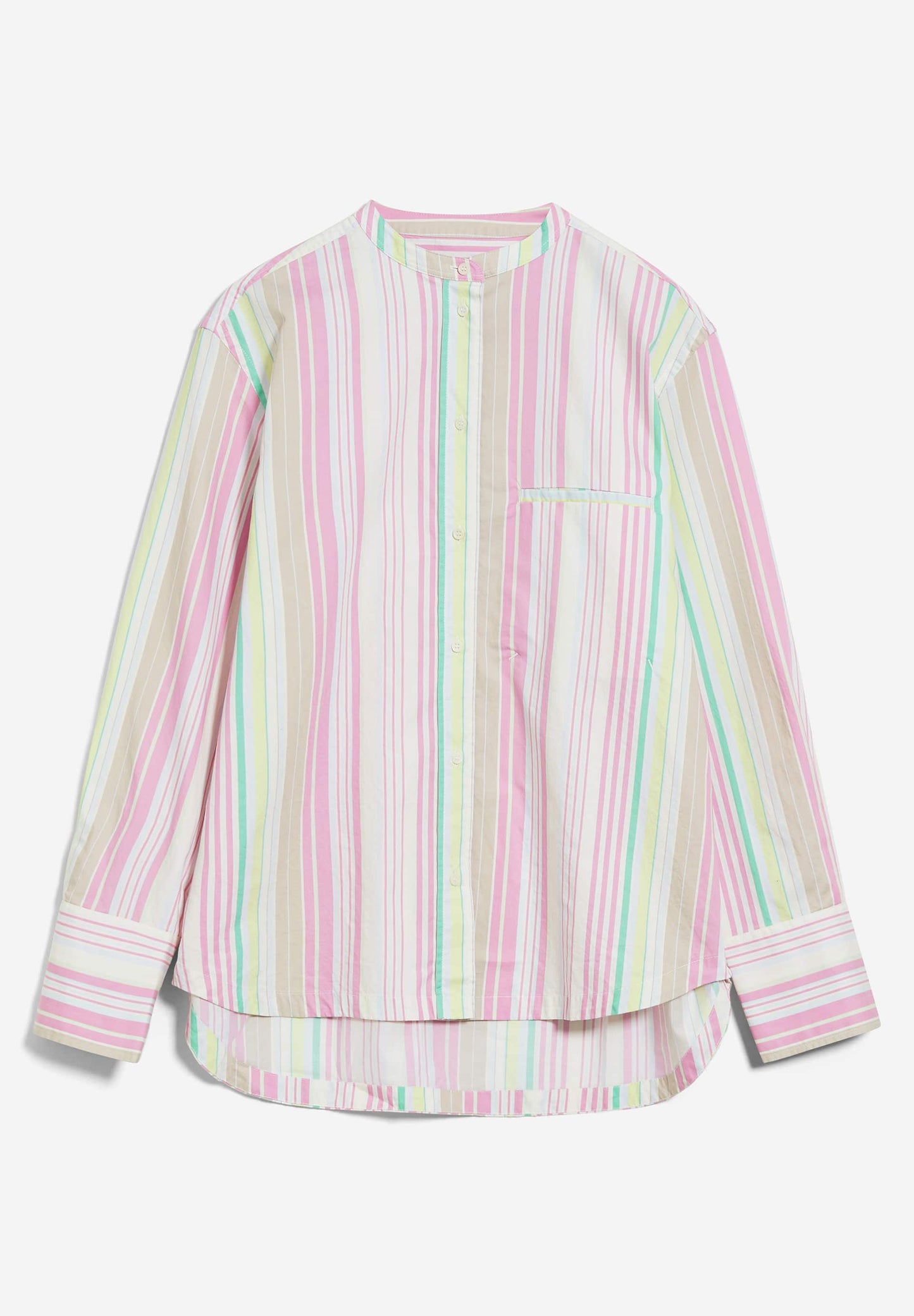 Chemise multicolore à rayures en coton bio - sennaama stripes white