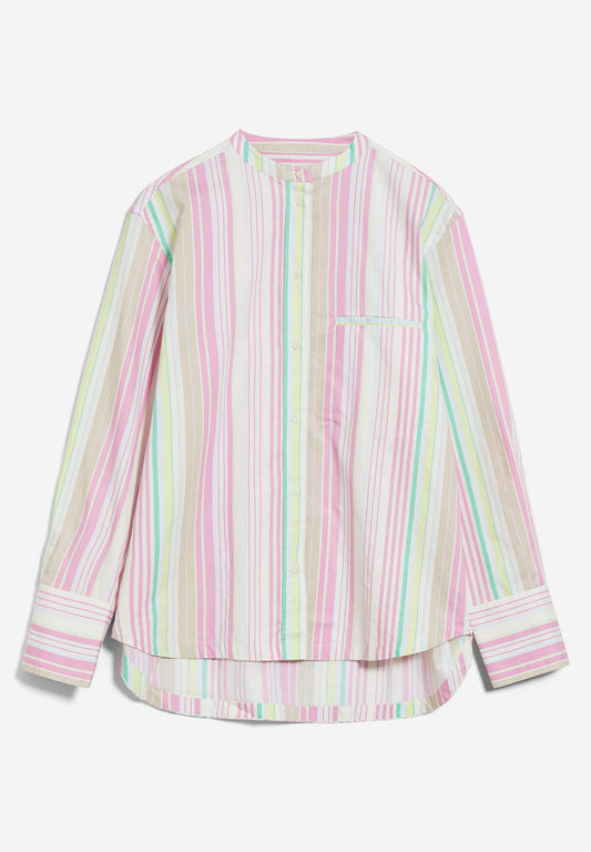 Chemise multicolore à rayures en coton bio - sennaama stripes white
