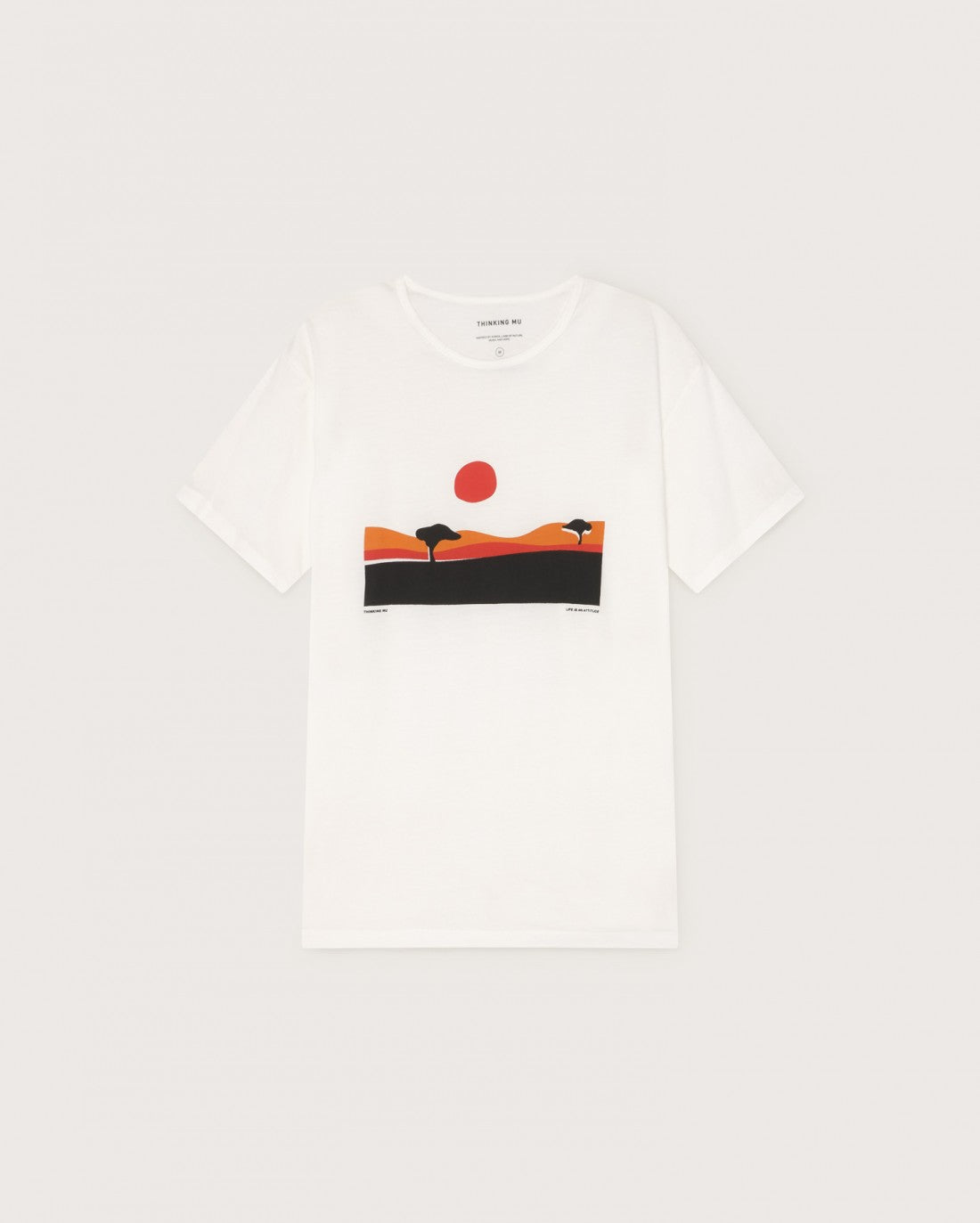 T-shirt blanc imprimé en coton bio - Serengueti