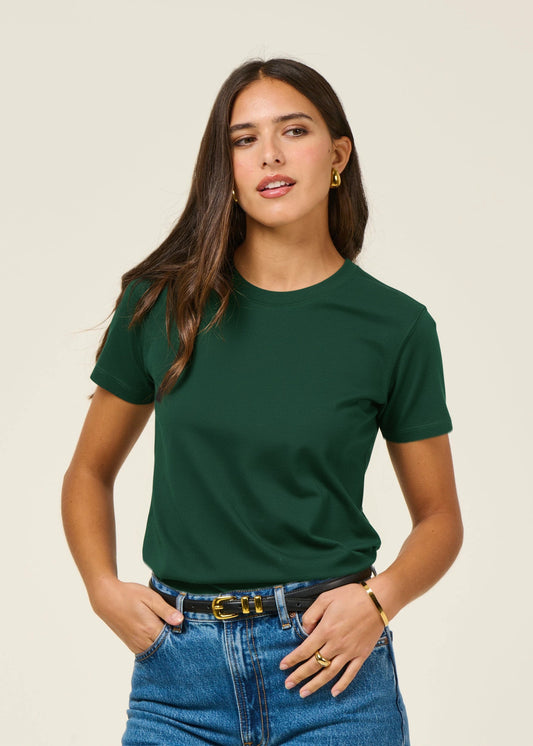 T-shirt classique en coton bio | vert forêt