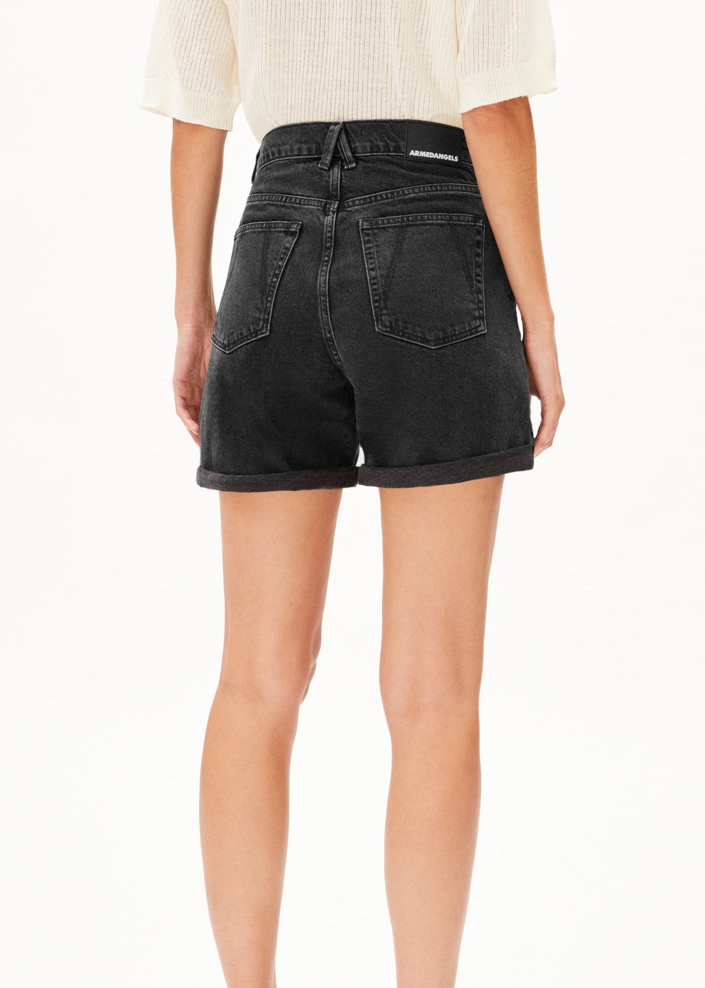 Short denim en coton bio | noir "sheaari - ebony black"