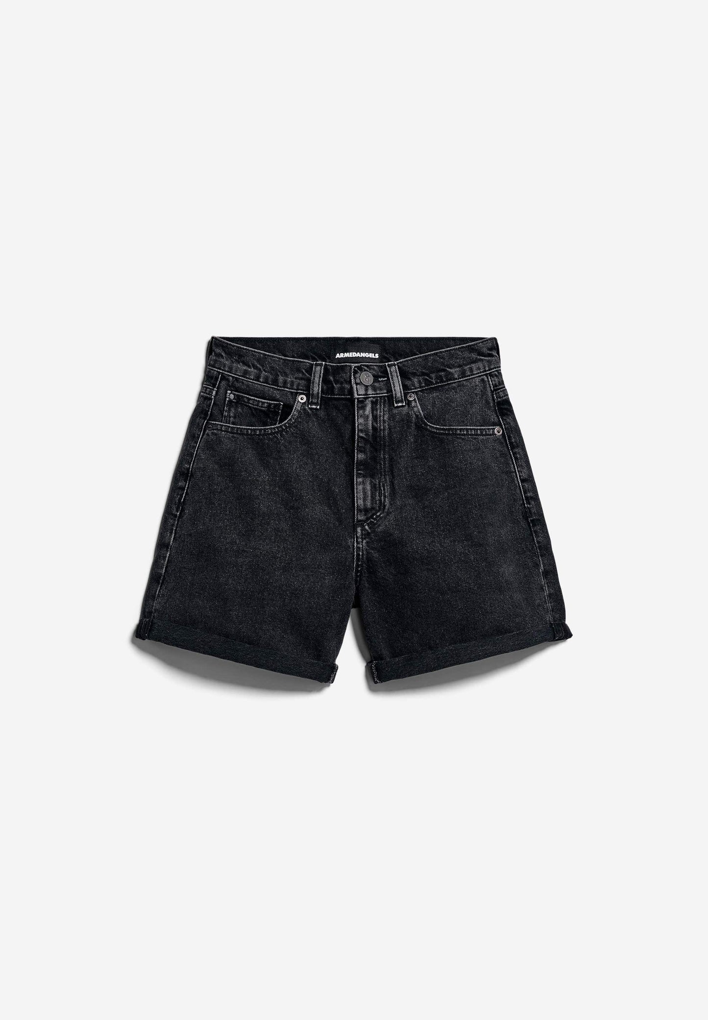 Short denim en coton bio | noir "sheaari - ebony black"