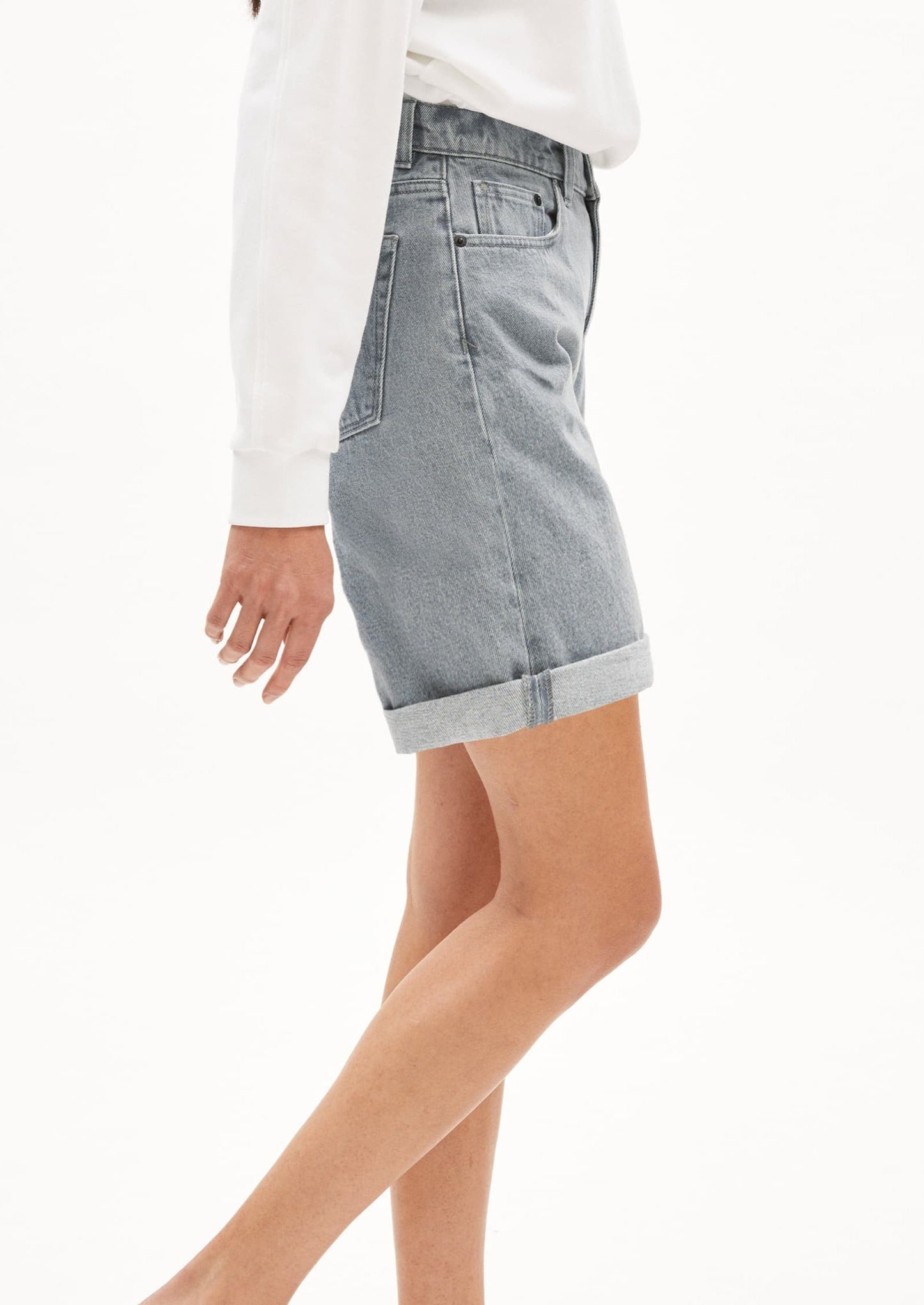 Short en jean en coton bio | gris "sheaari warm grey"