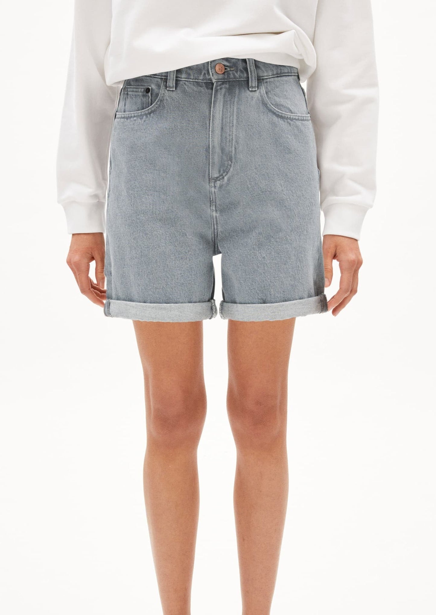 Short en jean en coton bio | gris "sheaari warm grey"
