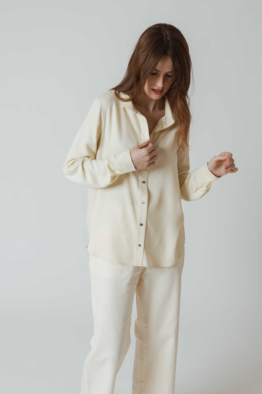 A RENVOYER - Chemise écrue en ecovero - camisa asune cream