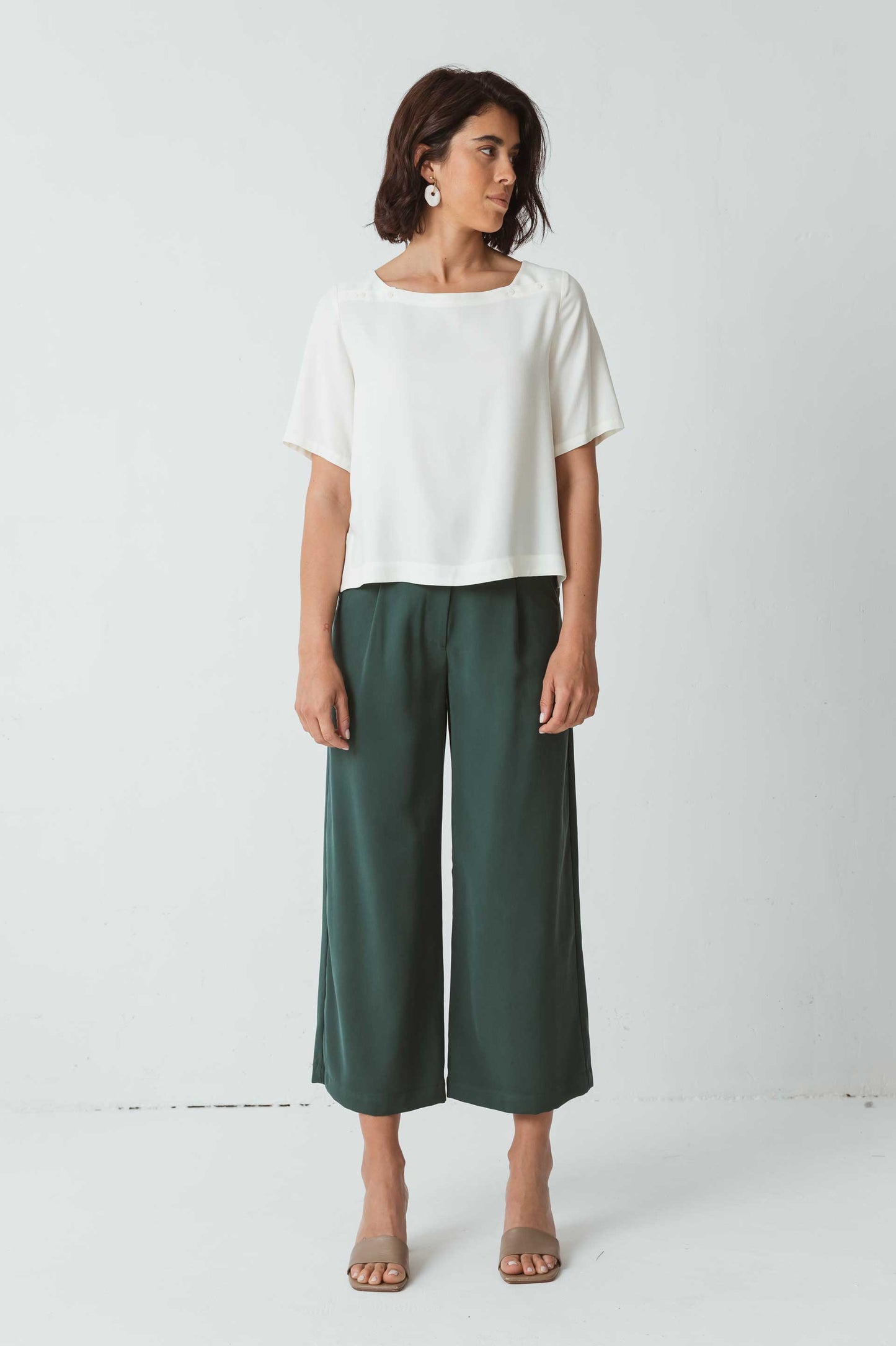 A RENVOYER - Blouse blanche en ecovero - camisa ninbe white