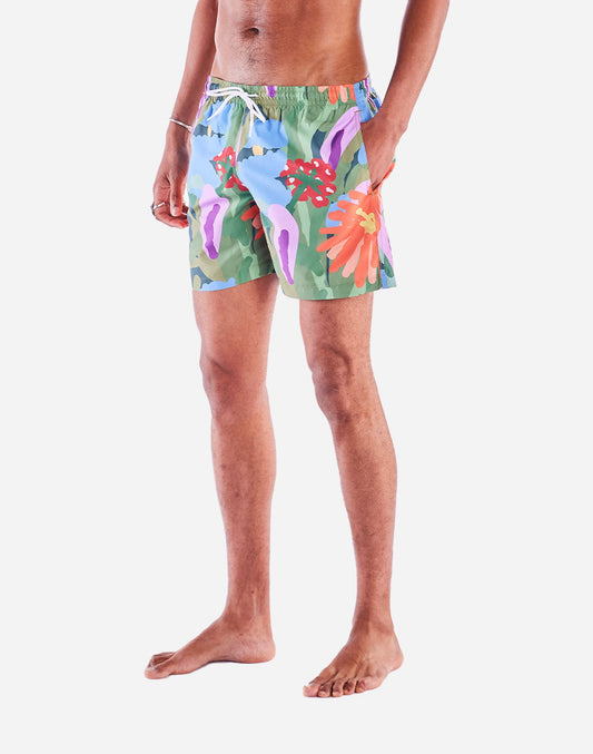 Short de bain en polyester recyclé | multicolore "swimwear wildflowers motif - pattern"