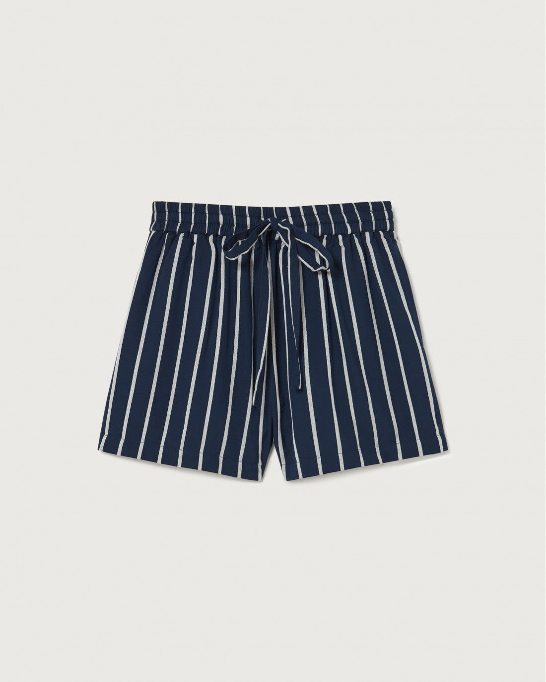 Short court ample rayé marine en coton bio - NAVY STRIPPED GERANIO SHORTS