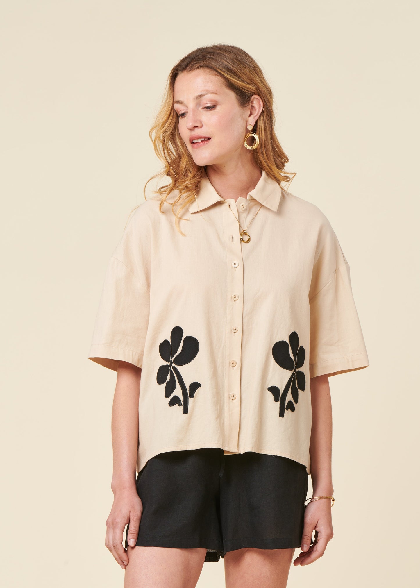 Chemise en coton bio | écru "Marygold anna blouse"