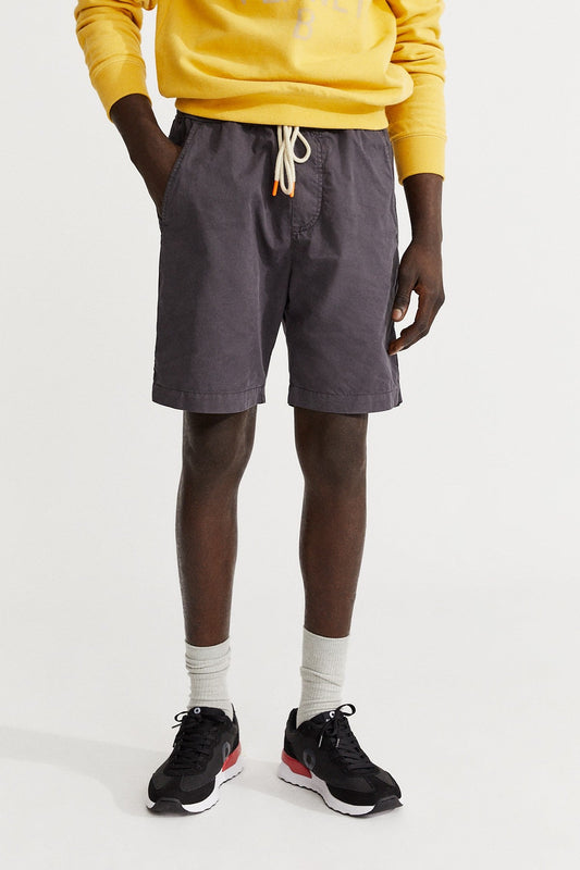 Short léger gris foncé en coton bio - Sand