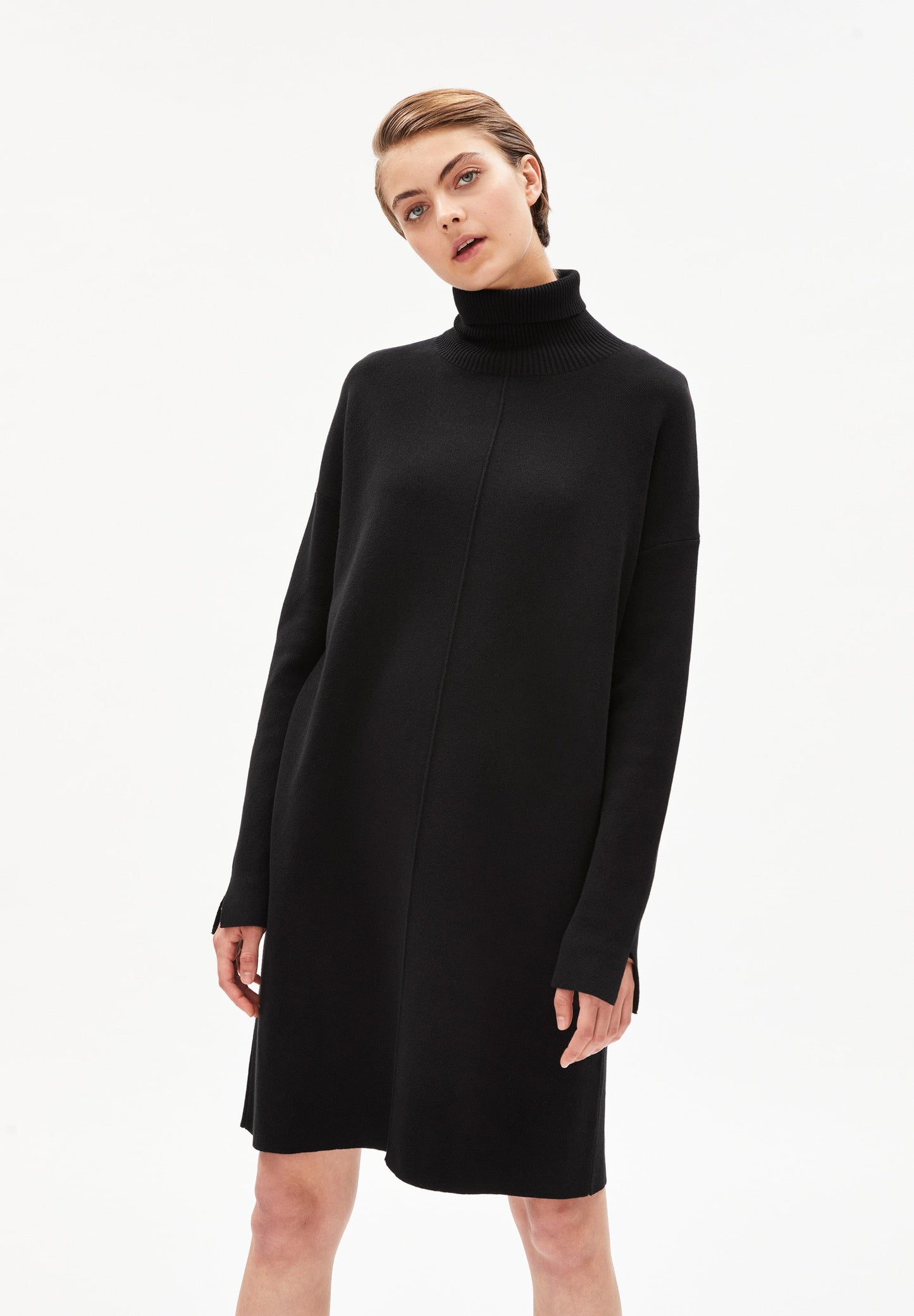 Robe pull noire en coton bio - Siennaa