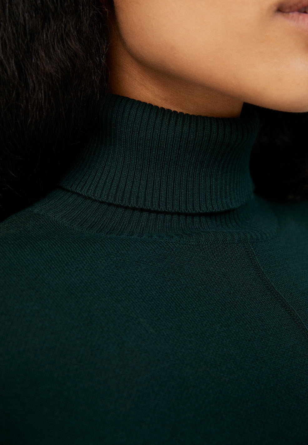 Robe pull à col roulé vert bouteille - SIENNAA vintage green