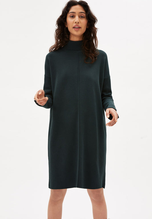 Robe pull à col roulé vert bouteille - SIENNAA vintage green
