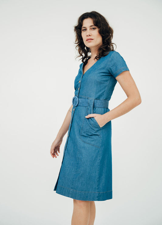 Robe denim en coton bio | bleu "Summer bliss dress - blue"