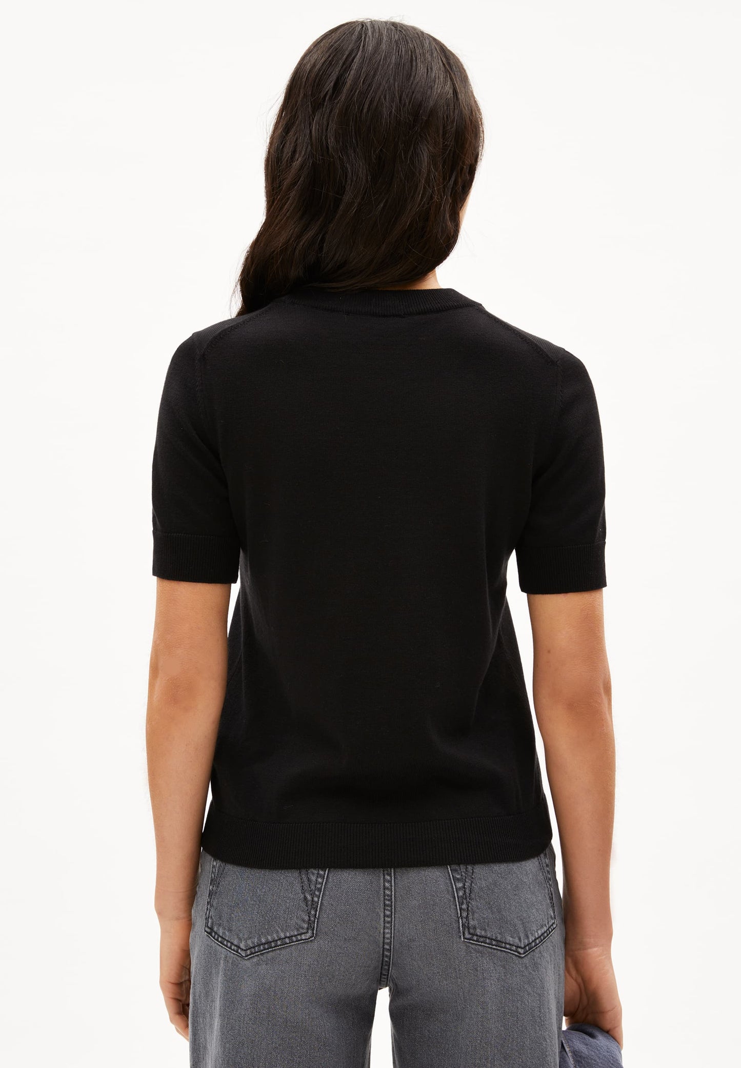 Top maille en coton bio et tencel | noir "siljiaas - black"