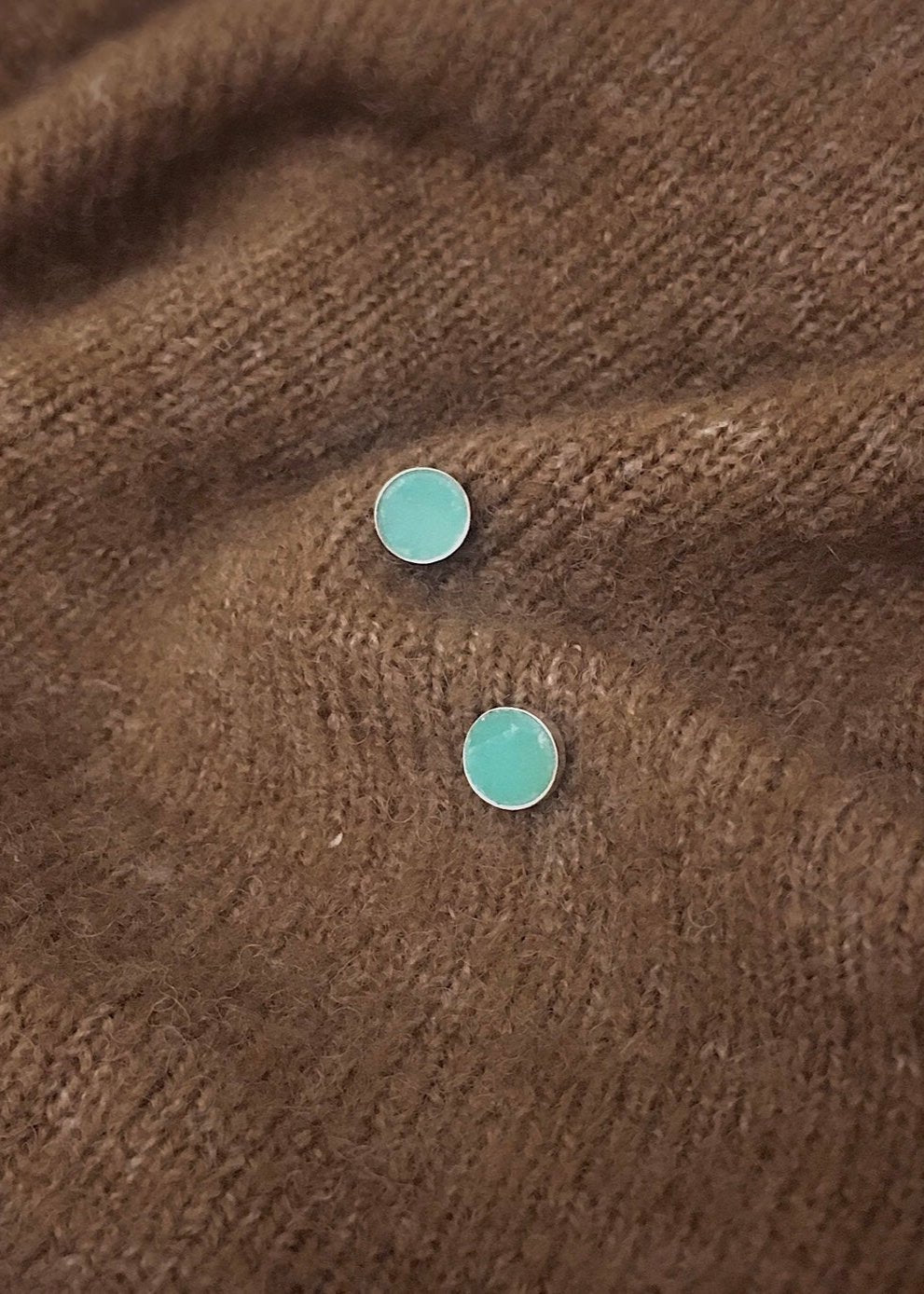 Boucles d'oreilles en argent | Pierre en chrysoprase "small earrings sterling silver"