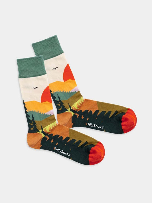 Chaussettes en coton bio | multicolore "forest sunset - multicolor"