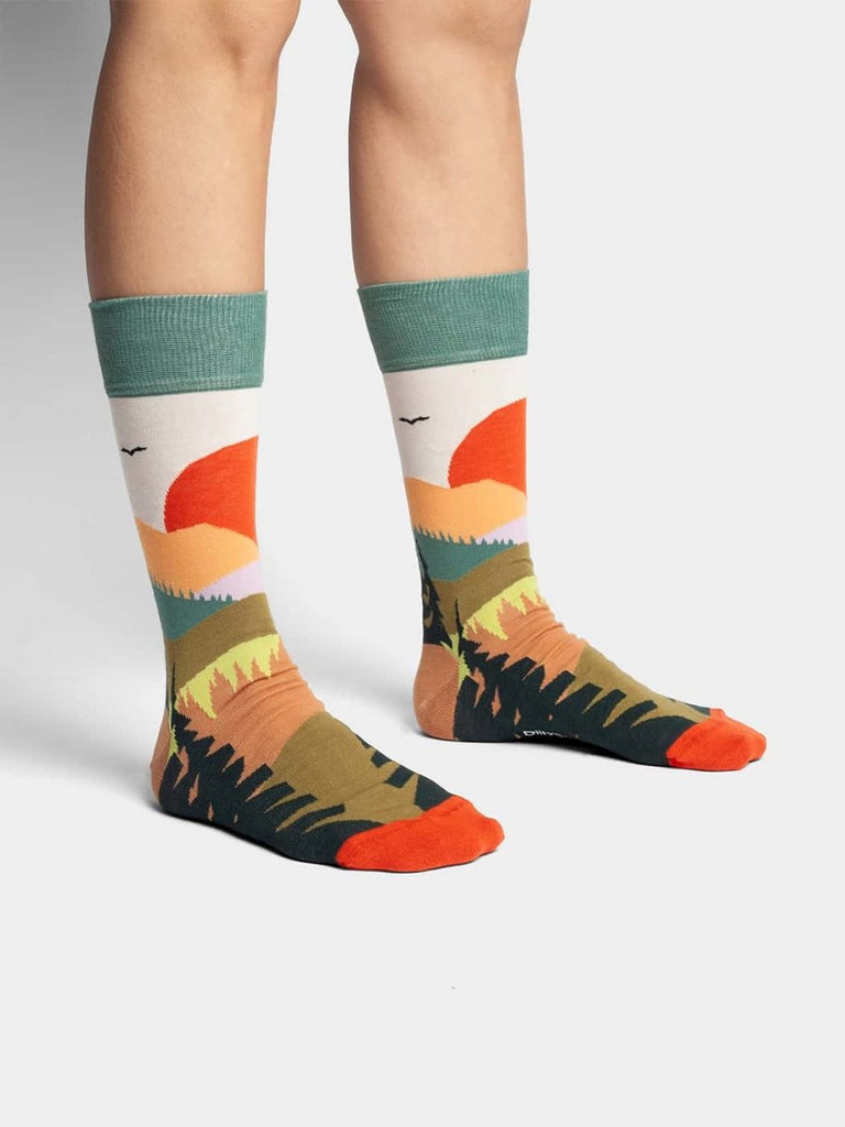 Chaussettes en coton bio | multicolore "forest sunset - multicolor"