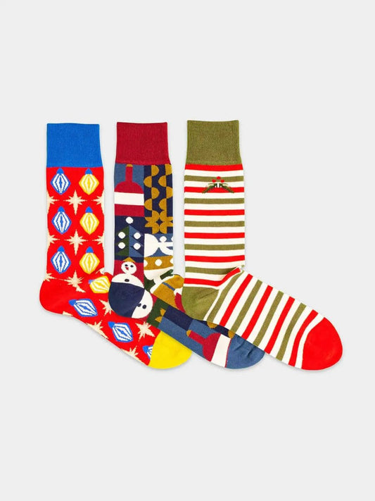 Pack 3 paires chaussettes en coton bio | multicolore "best time of the year"