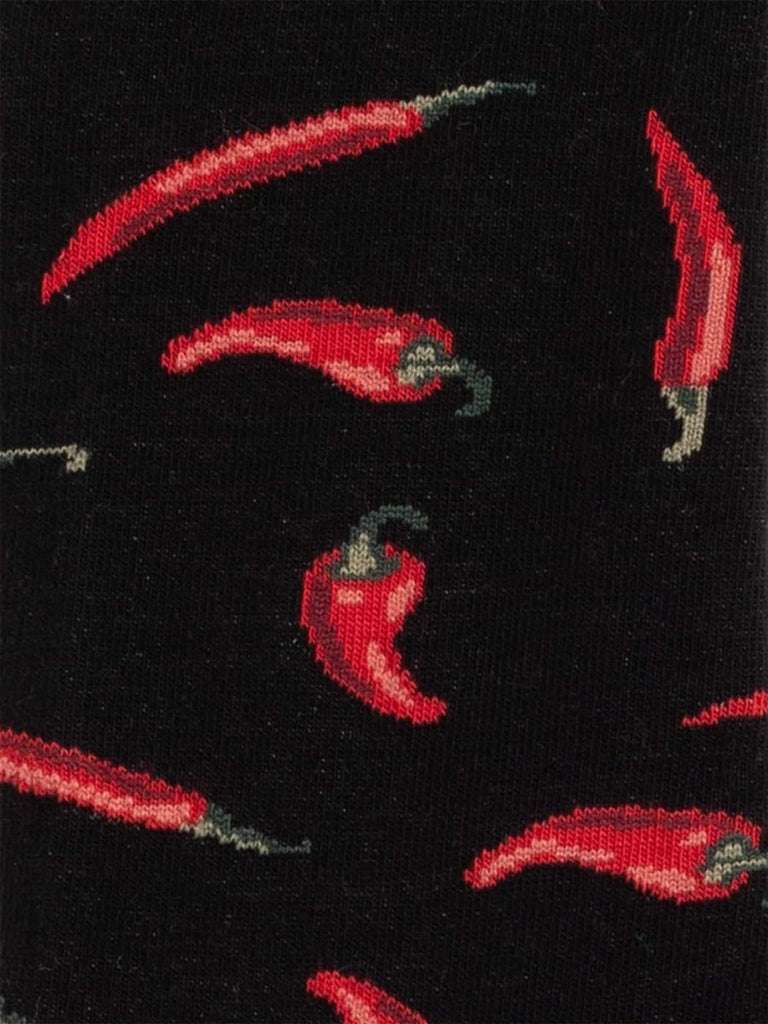 Chaussettes en coton bio | multicolore "hot chilly  - black"