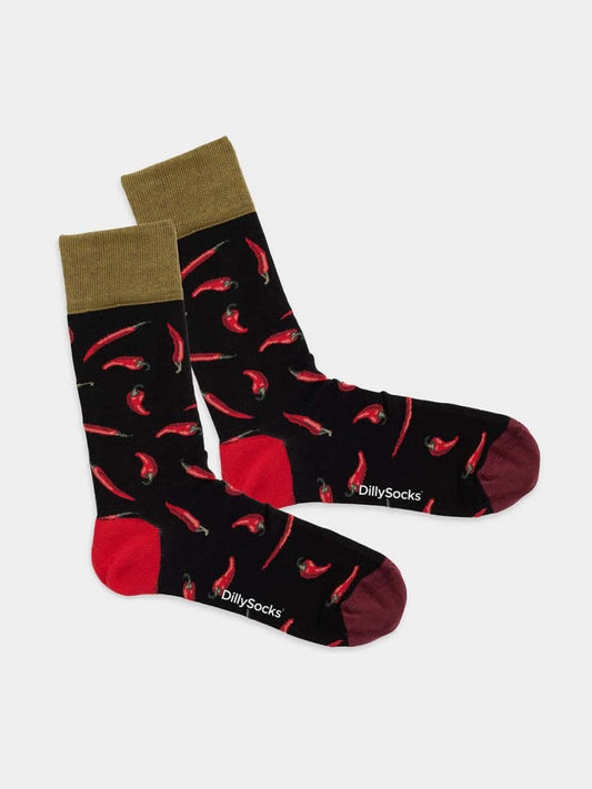 Chaussettes en coton bio | multicolore "hot chilly  - black"