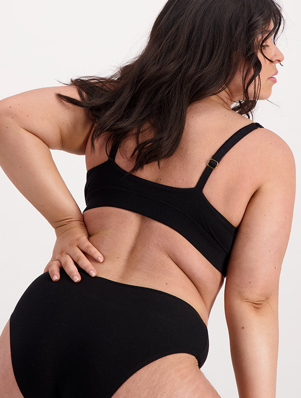 Soutien gorge triangle en coton bio | noir "linn noir ebène"