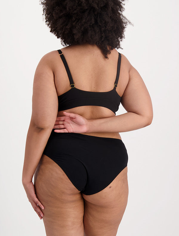 Soutien gorge triangle en coton bio | noir "linn noir ebène"