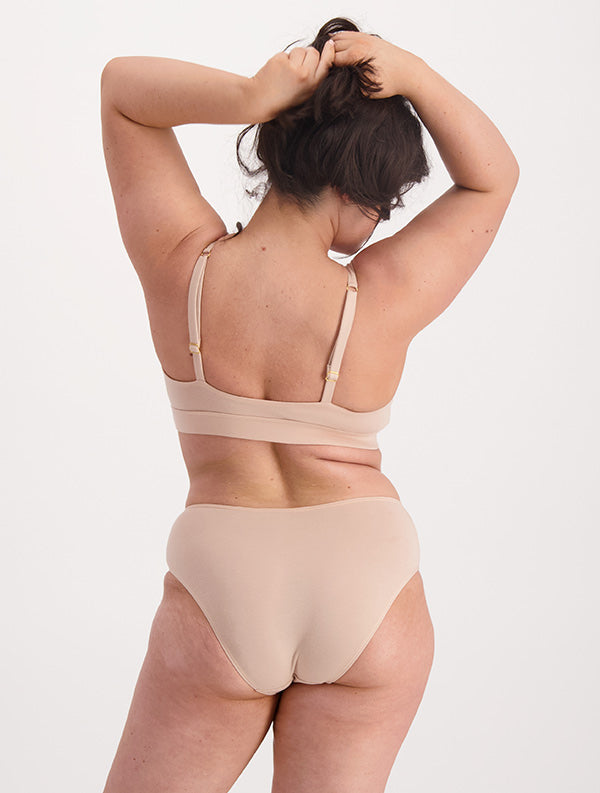 Soutien gorge triangle en coton bio | beige "linn nude sable"