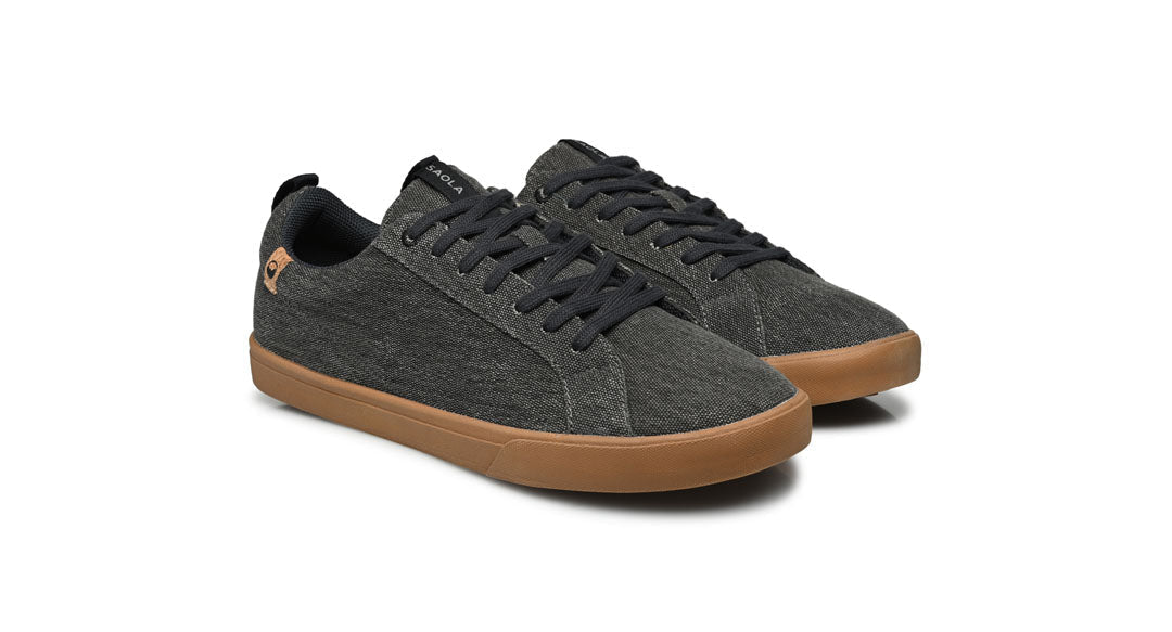 Baskets en coton bio et matière recyclée | gris foncé "cannon canvas m 2.0 dark grey"