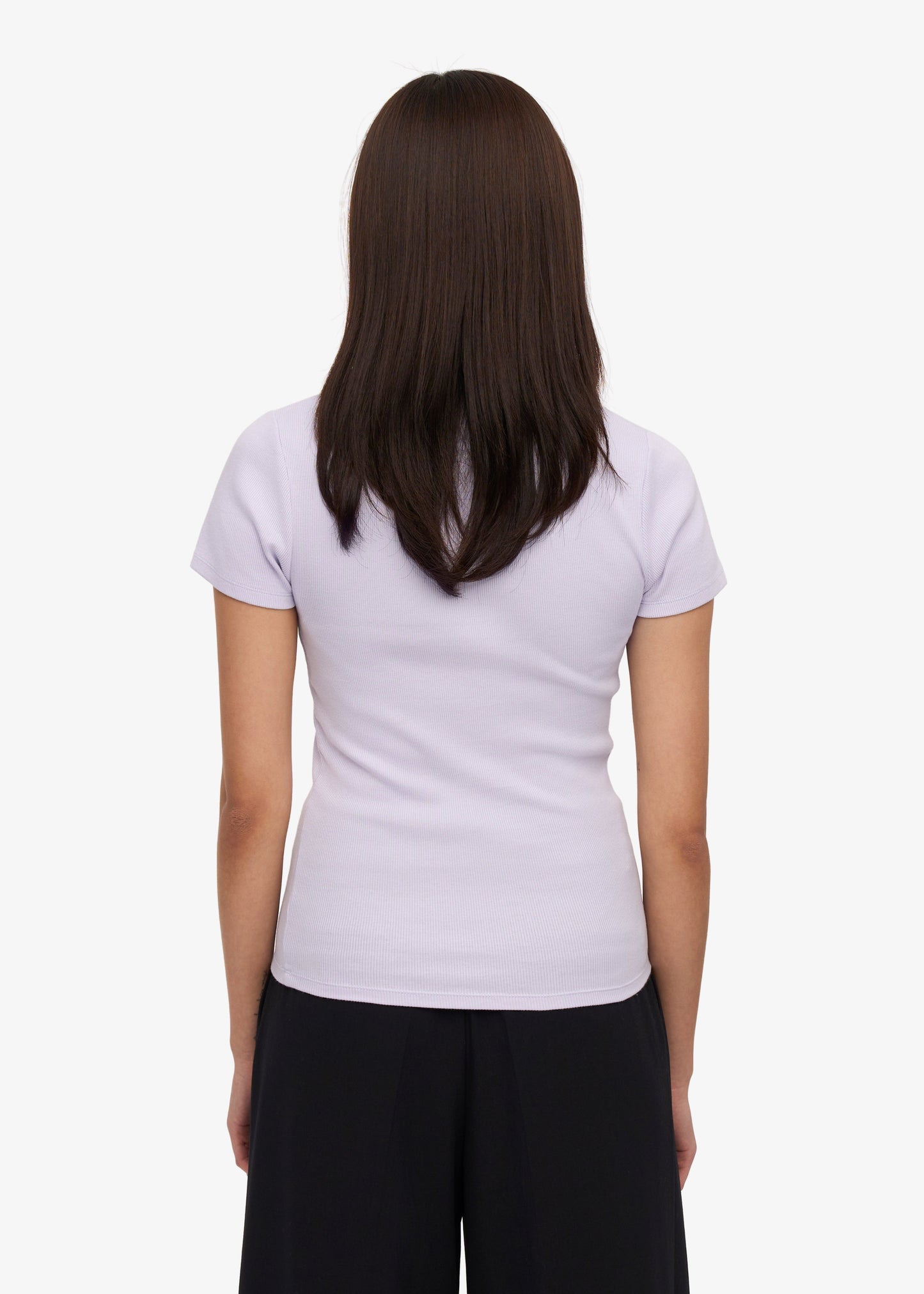 T-shirt côtelé en coton biologique | violet "organic rib ss t-shirt - soft lavender"