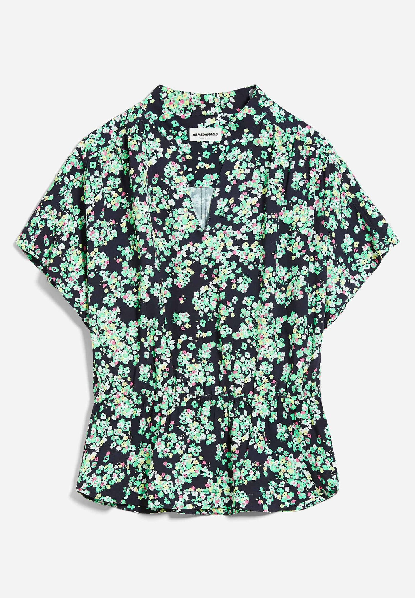 Blouse col v à motifs en viscose ecovero - staacy ditsy floral night sky