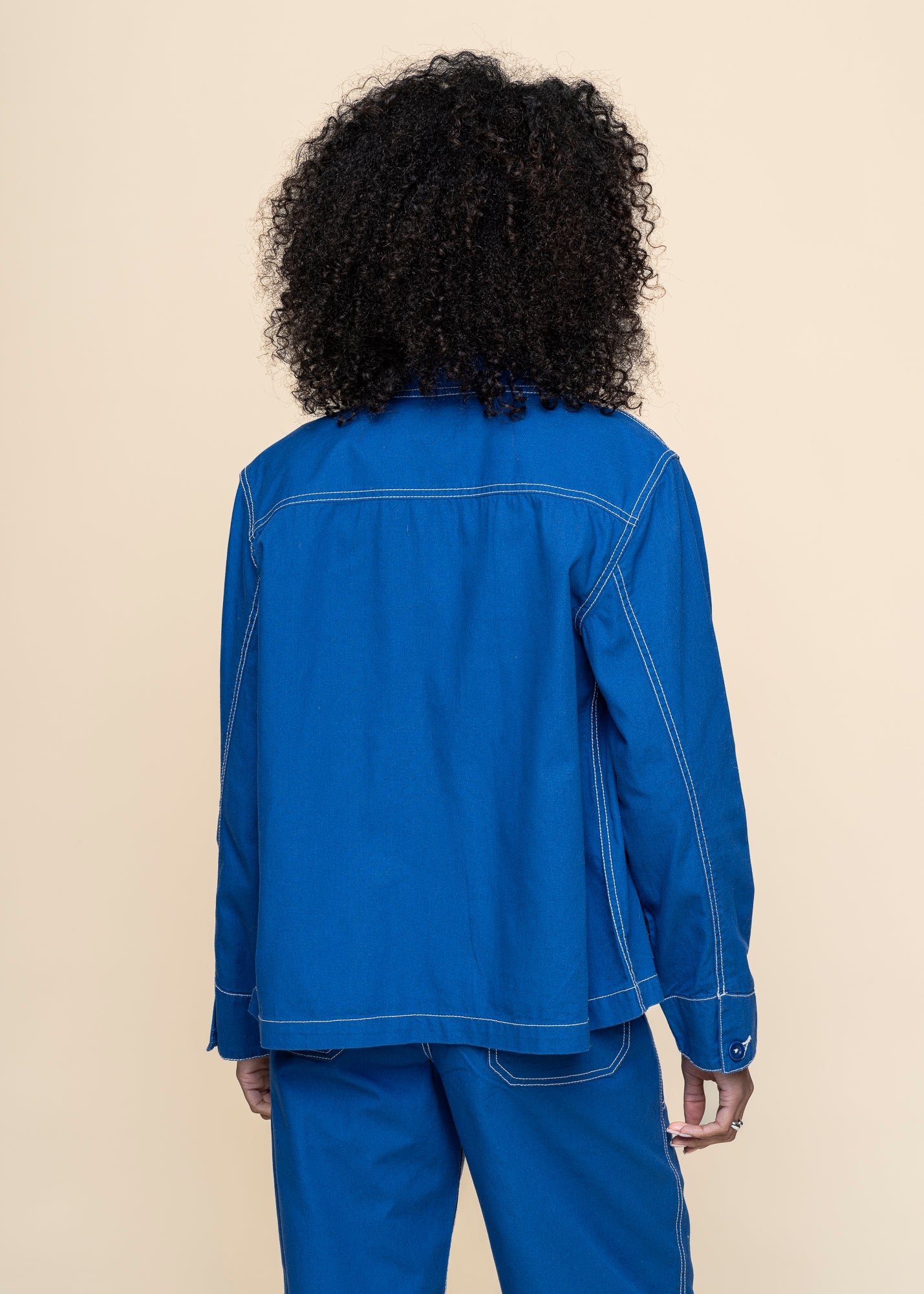 Veste en coton bio | bleu "jacket stiby canvas surf blue - surf the web"
