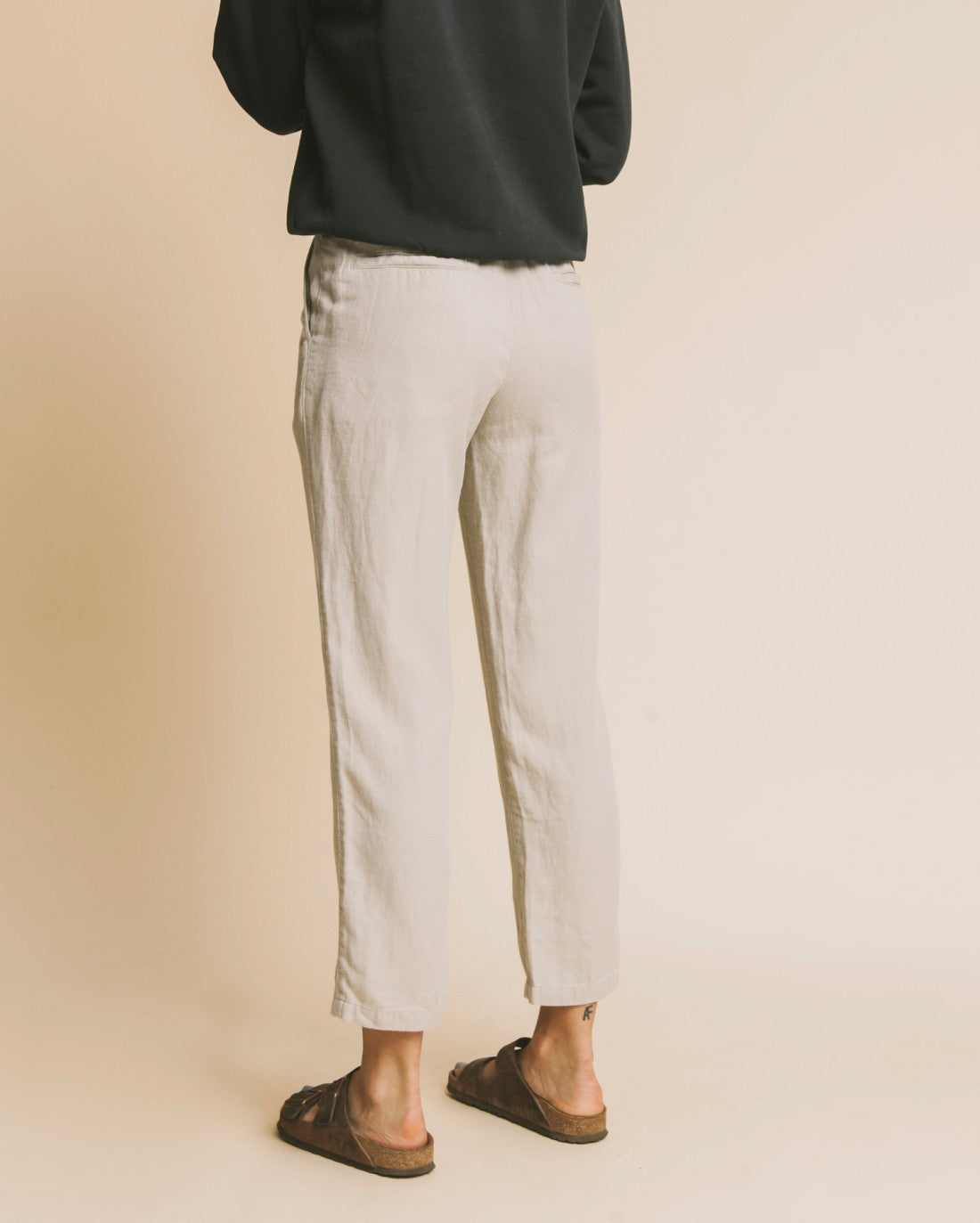Pantalon beige en chanvre, coton bio et tencel - Dafne