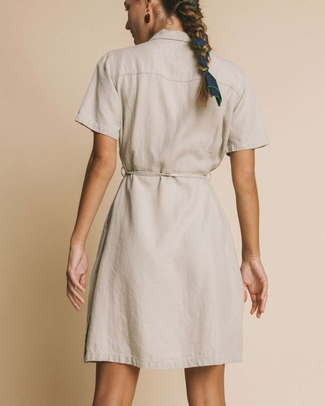 Robe beige en chanvre, tencel et coton bio - Karen