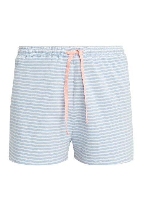 Short pyjama rayé bleu clair en coton bio
