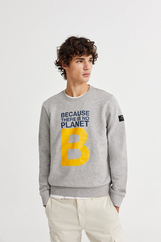 Sweat gris à imprimés en coton bio - Great balf