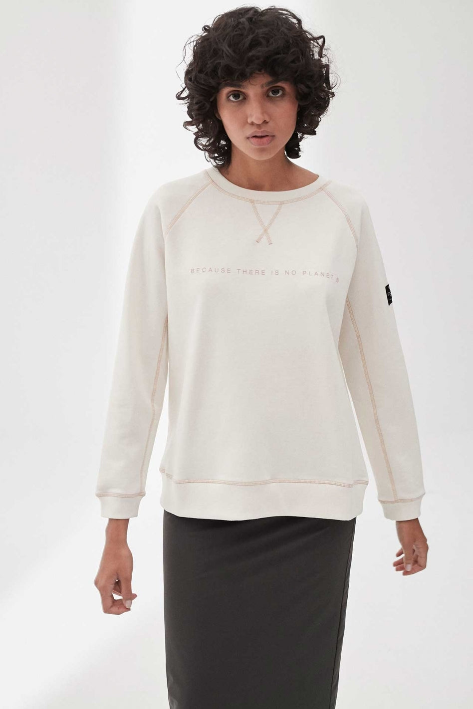 Sweat imprimé blanc en polyester recyclé - Ross Basic Because