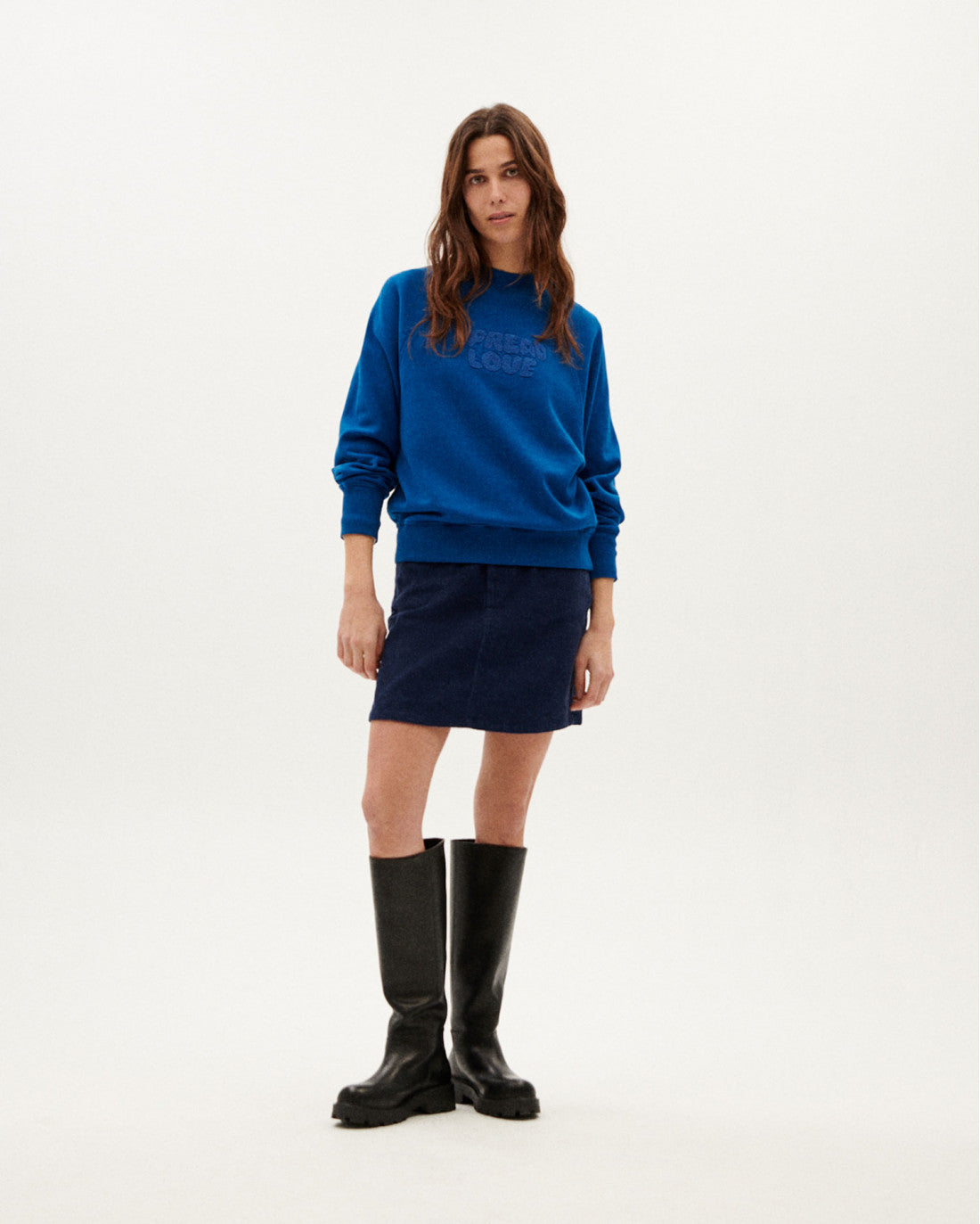 Sweat bleu en coton bio - spread love klein blue sweatshirt