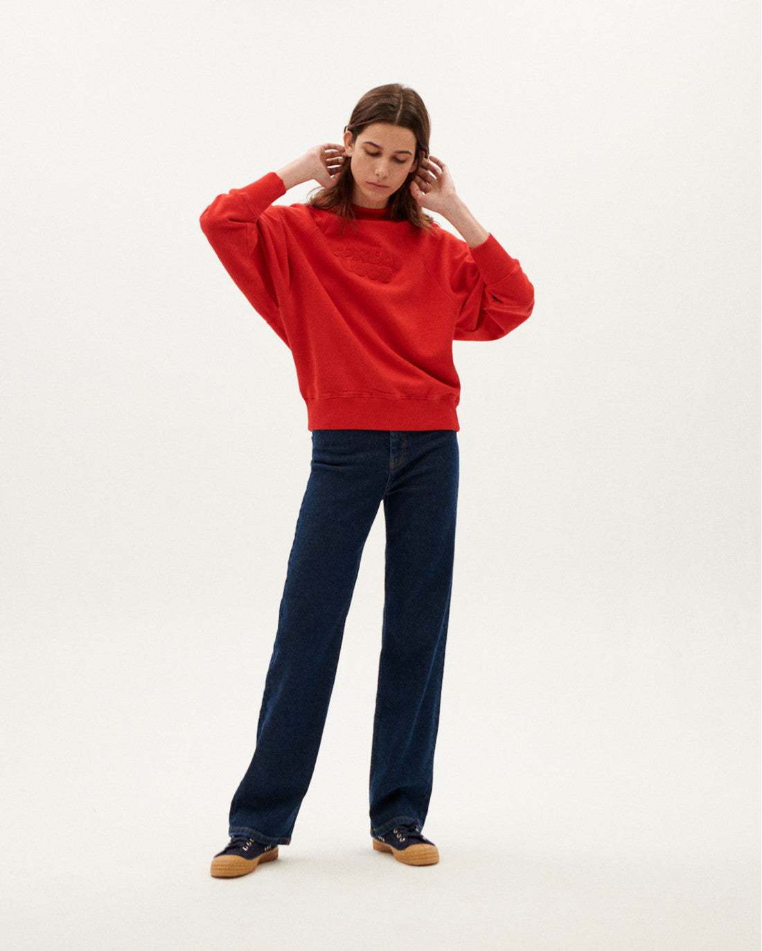 Sweat rouge en coton bio - spread love lava red sweatshirt