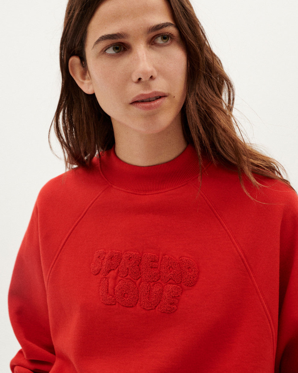 Sweat rouge en coton bio - spread love lava red sweatshirt