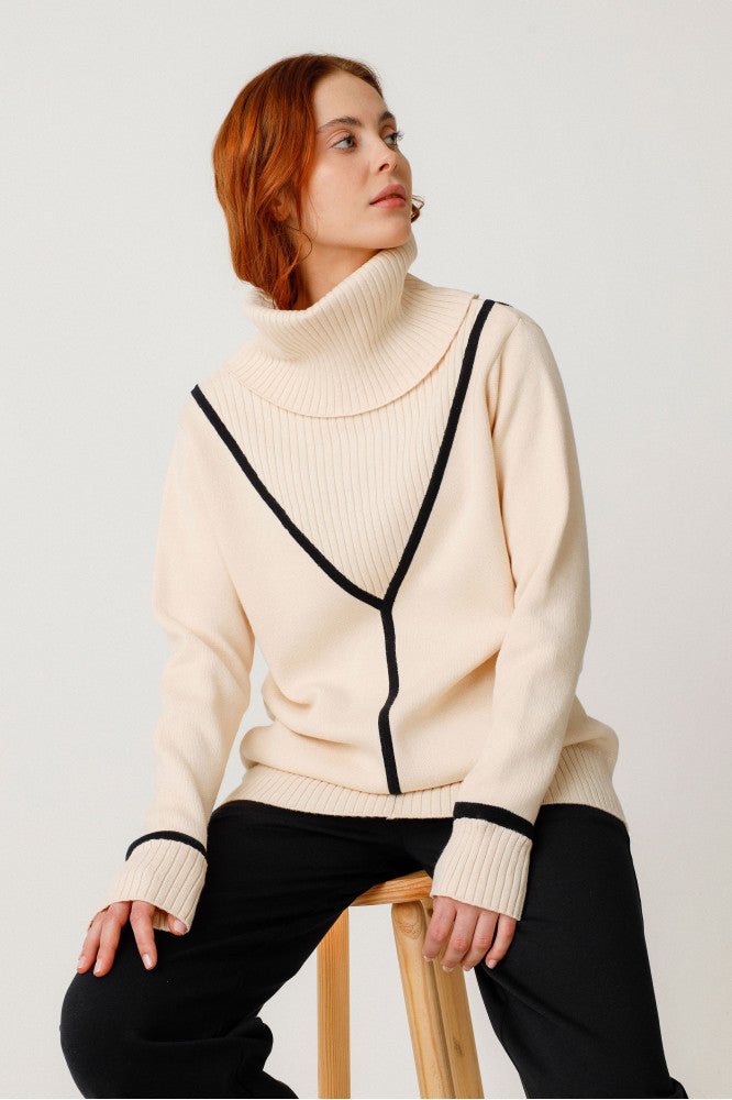 Pull en coton biologique | beige "onintze cream"