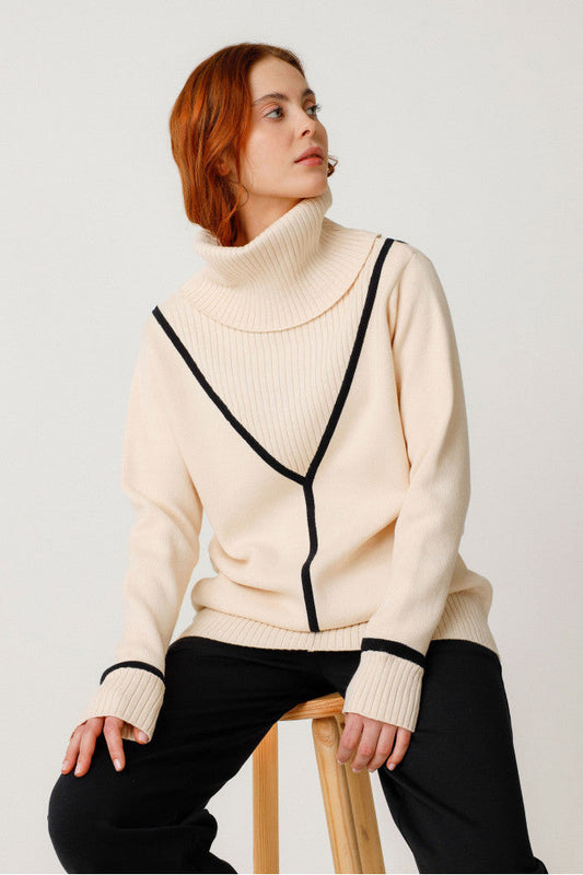 Pull en coton biologique | beige "onintze cream"