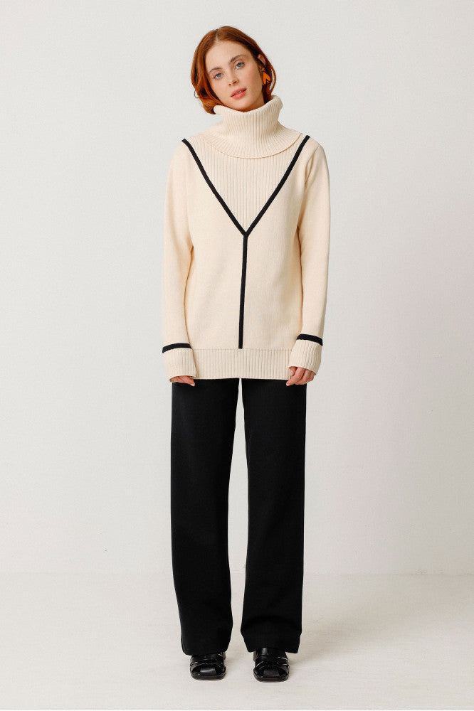 Pull en coton biologique | beige "onintze cream"