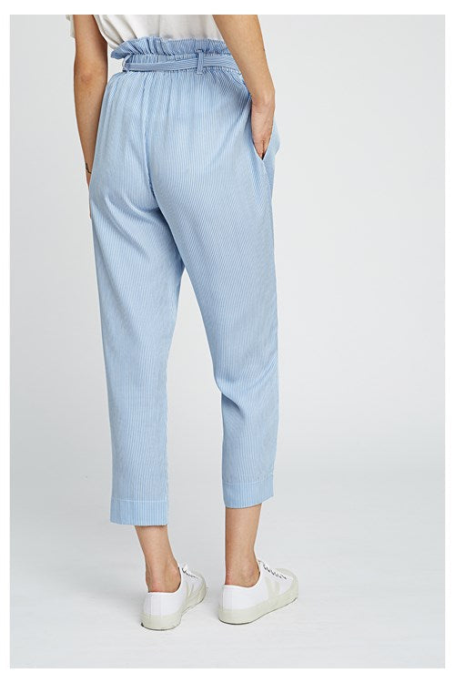 Pantalon rayé bleu ciel en tencel - Suki