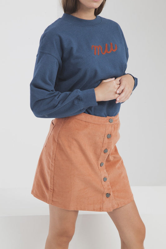 Jupe courte orange en coton biologique