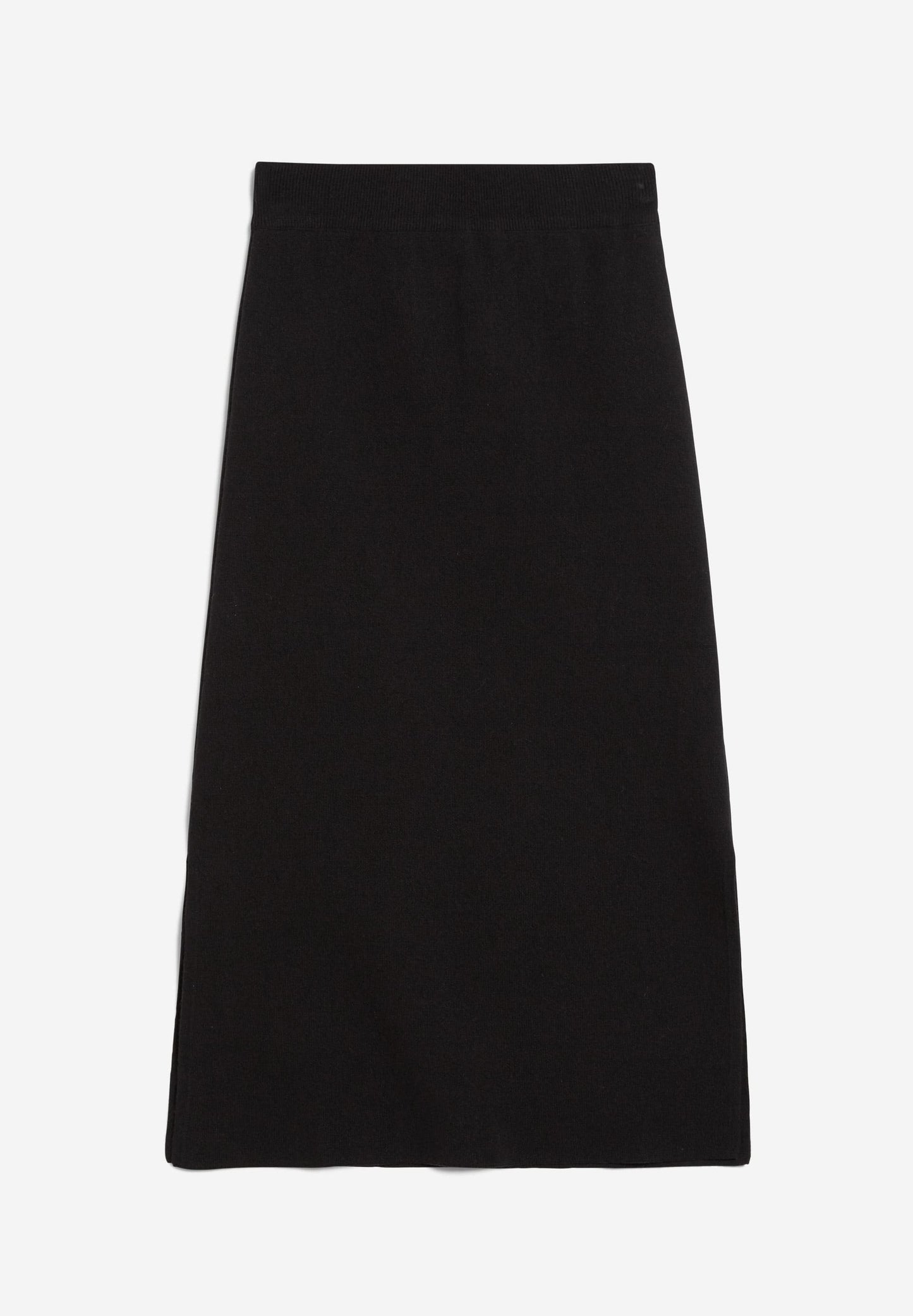 Jupe longue noire en coton et laine bio - svadaa black