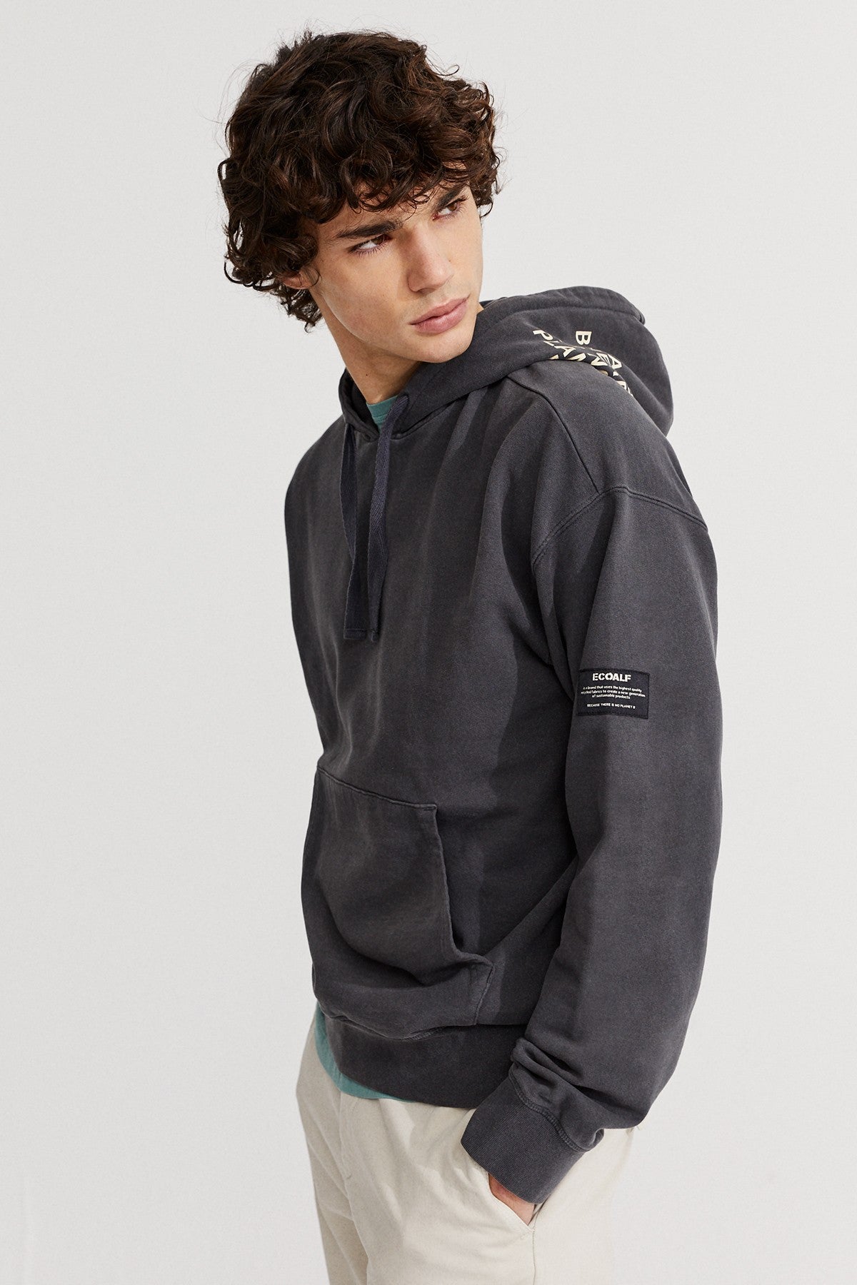 Sweat à capuche anthracite en coton bio - Lucc